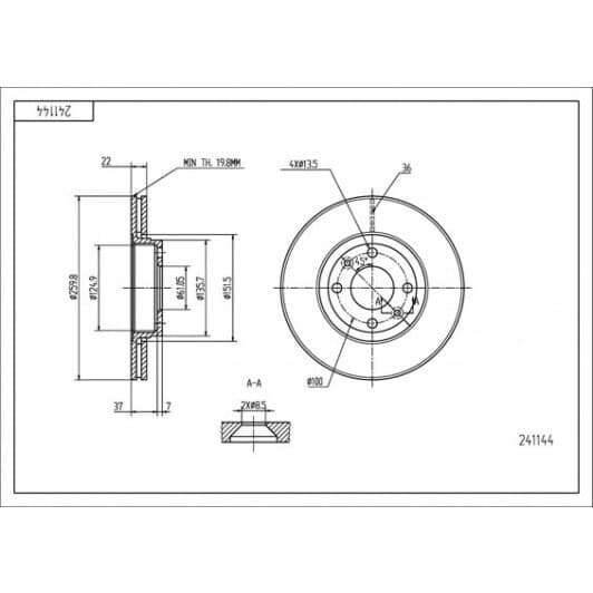 241144 Hart Тормозной диск