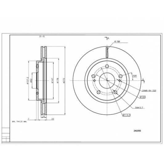 242255 Hart Гальмівний диск для Suzuki Swift