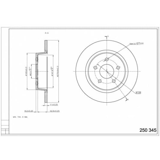 250345 Hart Гальмівний диск