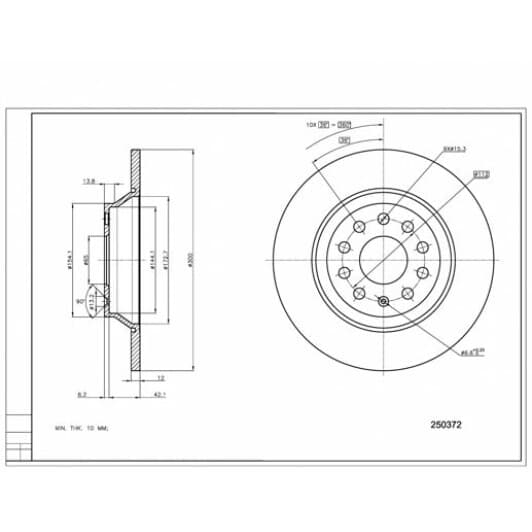 250372 Hart Тормозной диск