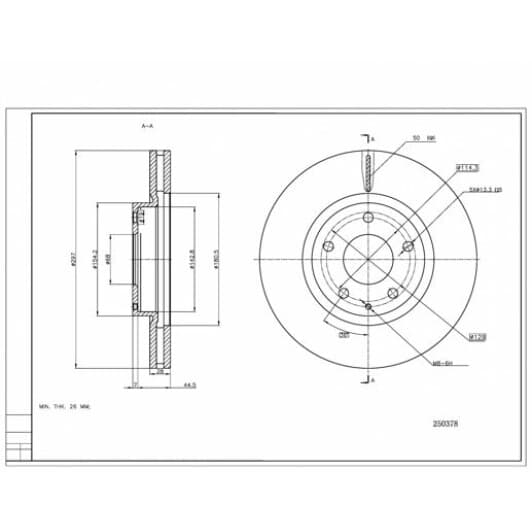 250378 Hart Гальмівний диск