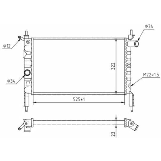 600095 Hart Радиатор охлаждения двигателя для Opel Astra