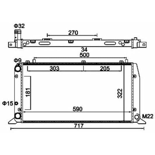 600120 Hart Радіатор охолодження двигуна для Audi 80