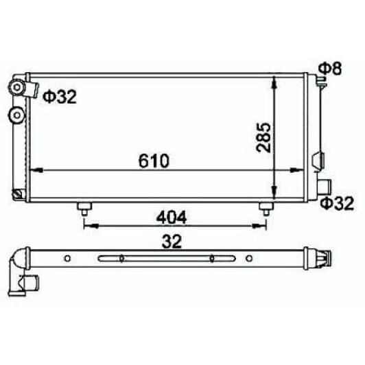 600142 Hart Радіатор охолодження двигуна для Peugeot 205