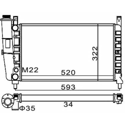 600405 Hart Радіатор охолодження двигуна для Fiat Fiorino