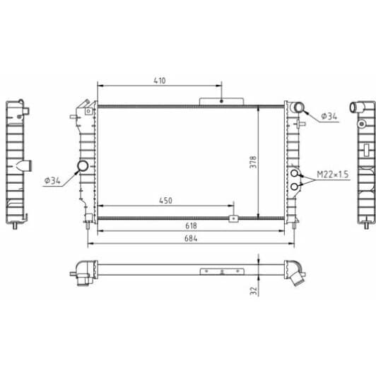 600948 Hart Радиатор охлаждения двигателя