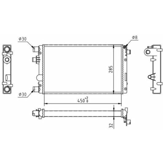603055 Hart Радіатор охолодження двигуна для Fiat Seicento