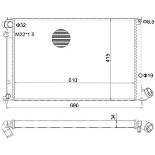 603215 Hart Радіатор охолодження двигуна для Citroen Xantia