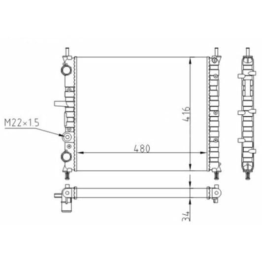 603318 Hart Радіатор охолодження двигуна для Fiat Multipla