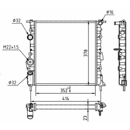 603711 Hart Радіатор охолодження двигуна для Renault Clio