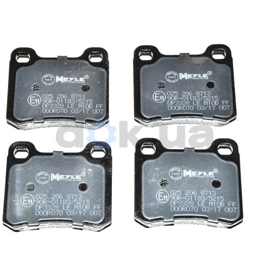 025 206 8713 Meyle Гальмівні колодки для Mercedes 190