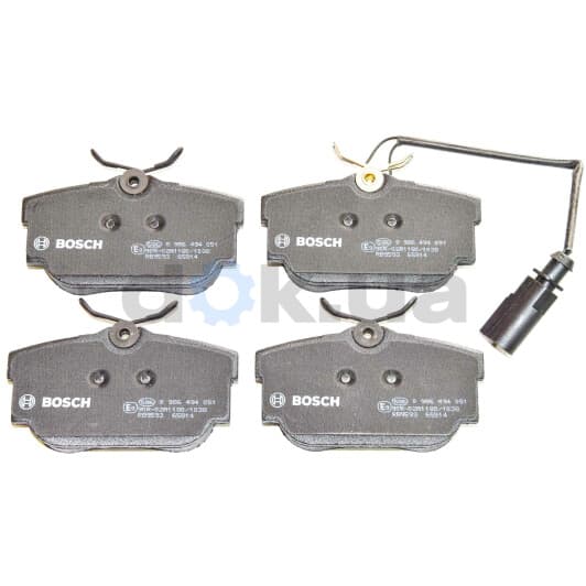 0 986 494 051 Bosch Гальмівні колодки для Volkswagen Transporter