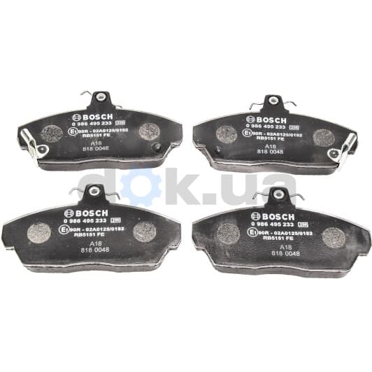 0 986 495 233 Bosch Тормозные колодки