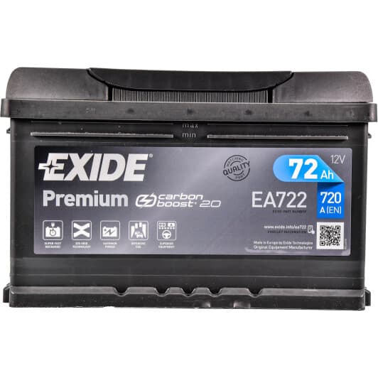 Акумулятор Exide 6 CT-72-R Premium EA722