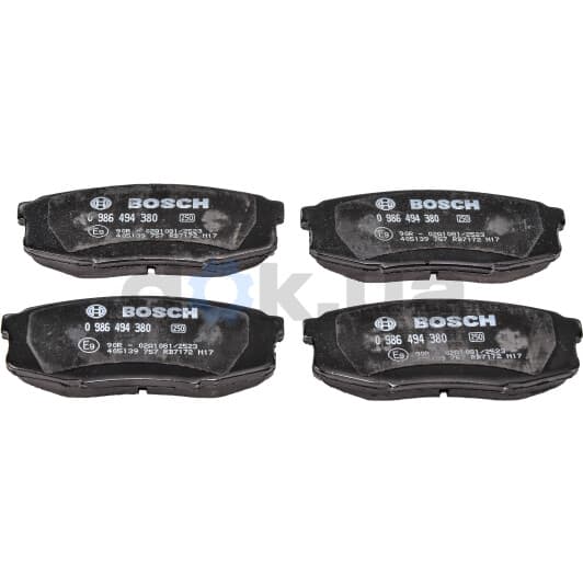 0 986 494 380 Bosch Гальмівні колодки