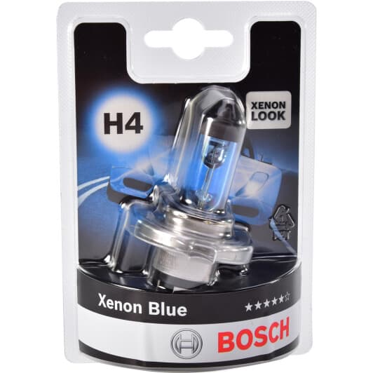 Автолампа Bosch Xenon Blue H4 P43t 60 W прозрачная 1987301010