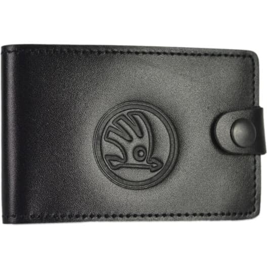 Візитниця Poputchik 4002-030 з логотипом Skoda колір чорний