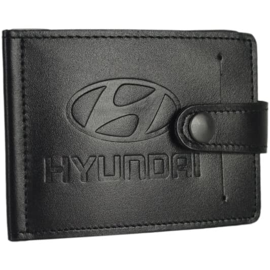 Затискач для купюр Poputchik 4021-048 з логотипом Hyundai колір чорний