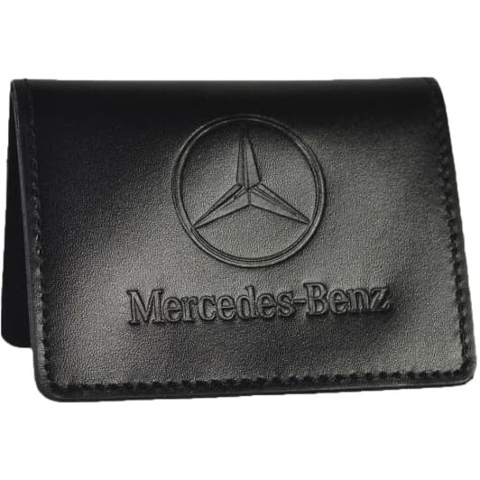 Обкладинка для прав і техпаспорта Poputchik 5164-035 з логотипом Mercedes-Benz колір чорний