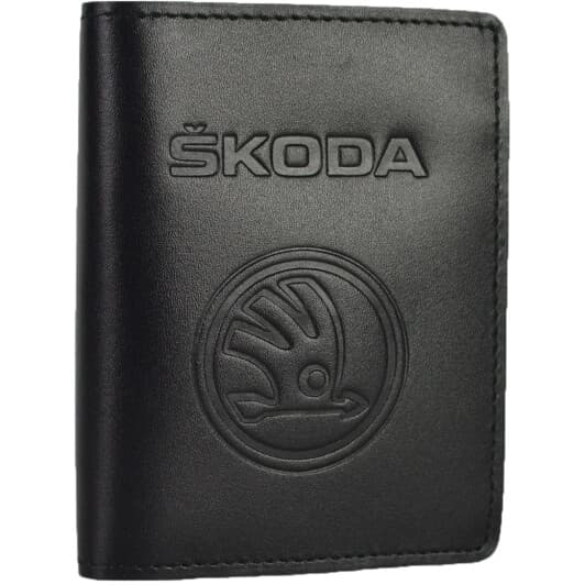 Портмоне-органайзер Poputchik 5070-030 з логотипом Skoda колір чорний