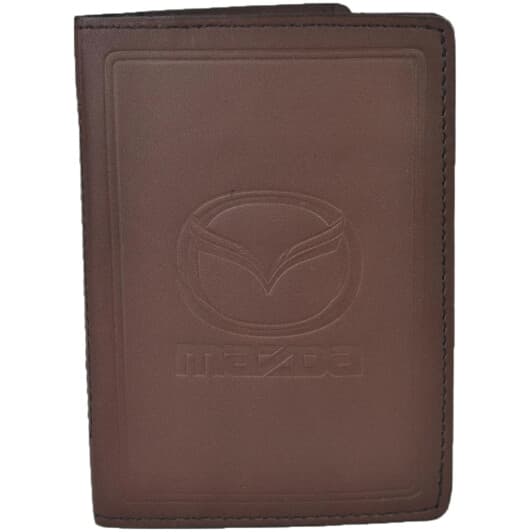 Портмоне-органайзер Poputchik 5062-038P з логотипом Mazda колір коричневий