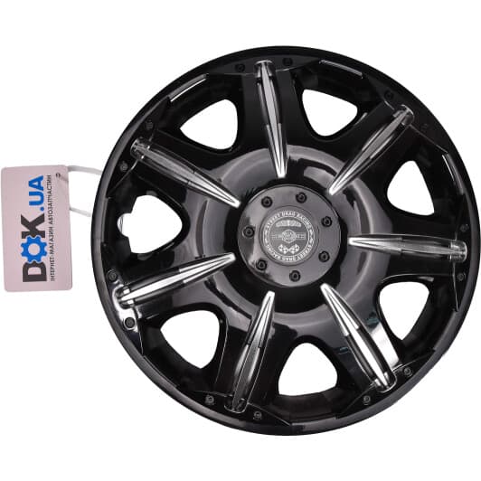 Комплект ковпаків на колеса Star Opus колір чорний + сріблястий R14