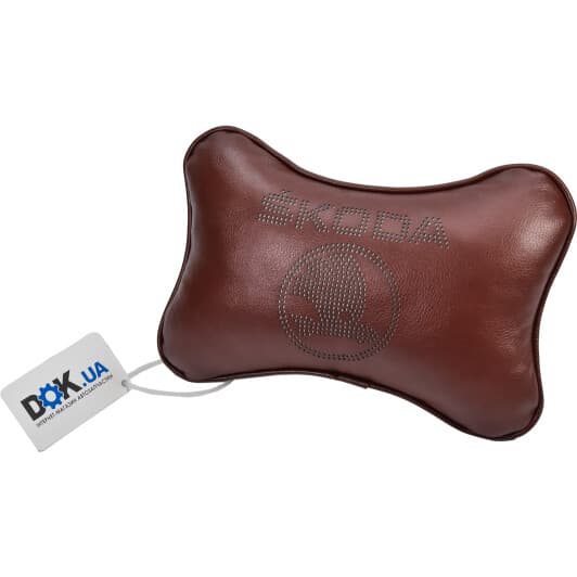 Подушка-подголовник StatusCASE коричневая Skoda ap0011102