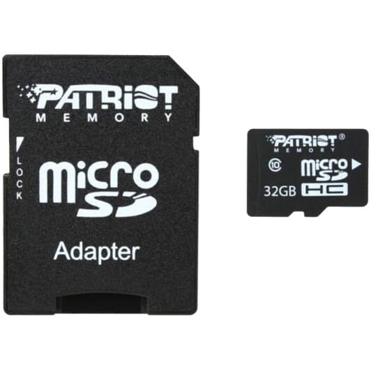 Карта памяти Patriot LX Series microSDHC 32 ГБ с SD-адаптером