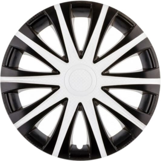 Комплект ковпаків на колеса Star Maybach колір білий + чорний з карбоновою обробкою R15