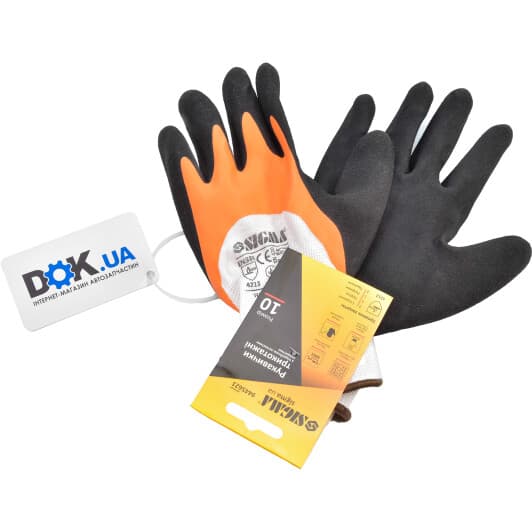 Рукавички робочі Sigma трикотажні з подвійним латексним покриттям білі, XL 10" (9445621)