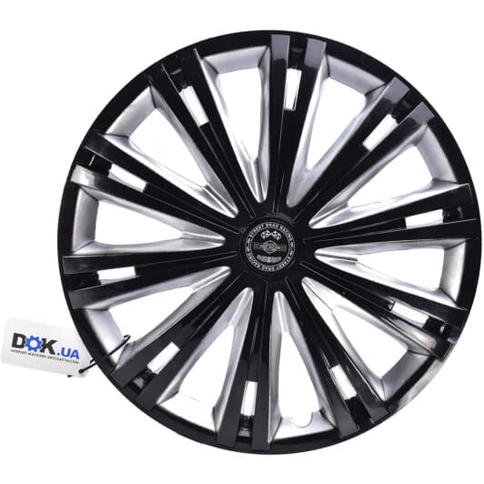 Комплект колпаков на колеса Star Giga цвет черный + серебристый R13