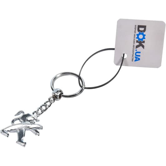 Брелок AutoTechteile с логотипом Peugeot серый PE2