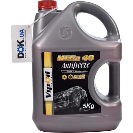 VIPOIL MEGa 40 G12 красный -40 °C, 5 л (701435) готовый антифриз