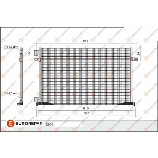 1609634680 Eurorepar Радіатор кондиціонера для Opel Vivaro