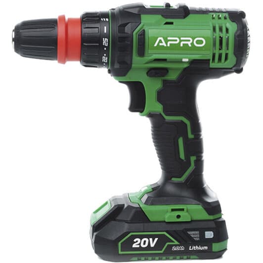 Шурупокрут Apro акумуляторний 20DC (2 акумулятори + ЗП + чохол)