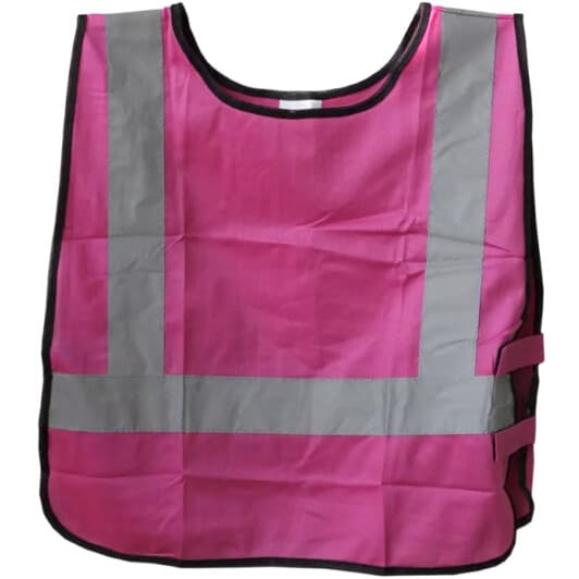 Жилет світловідбивний Sapfire рожевий дитячий з вертикальними та горизонтальними смугами