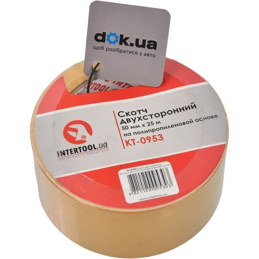 Двухсторонний скотч Intertool kt0953 на полипропиленовой основе 50 мм x 25 м