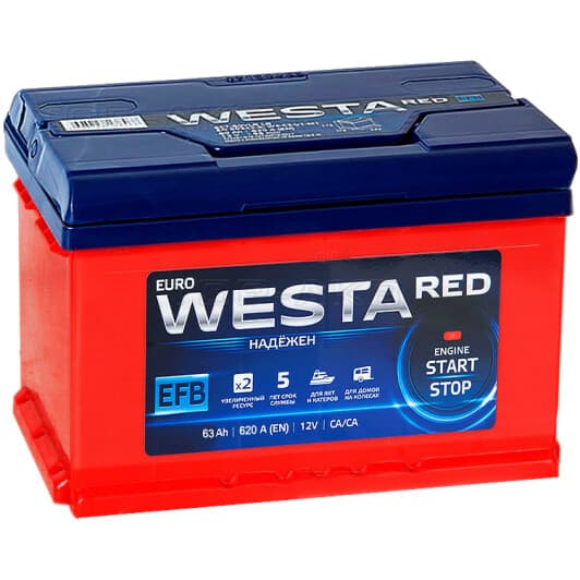 Акумулятор Westa 6 CT-63-R EFB Start Stop WEFB6300LB2
