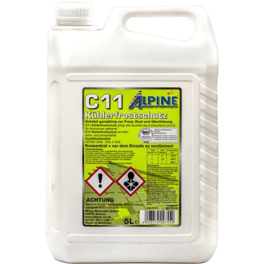 Alpine G11 зелений 5 л (0101142G) концентрат антифризу
