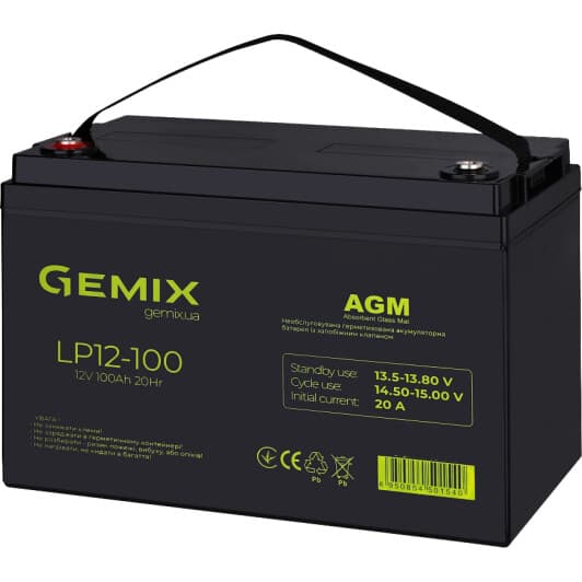 Аккумулятор для ИБП Gemix LP12-100 10630085 100 Ач 12 В