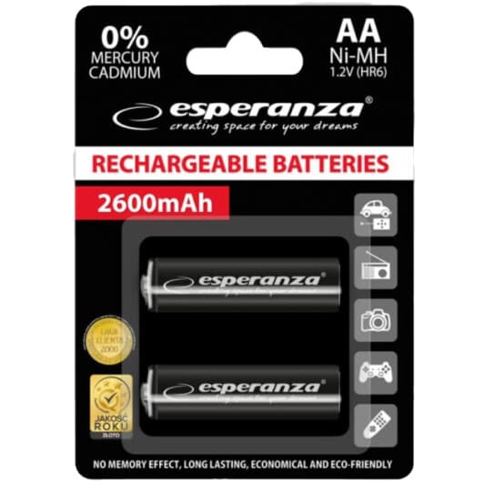 Акумуляторна батарейка Esperanza EZA105 2600 mAh 2 шт