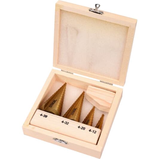 Набір свердл STHOR ступеневих по металу 22617 4-39 мм 4 шт.