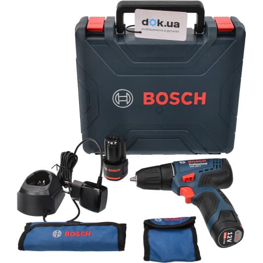 Шурупокрут Bosch акумуляторний GSR 120-Li Professional (2 акумулятори + ЗП + насадки + чохол)