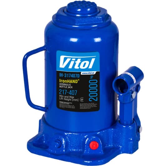 Домкрат Iron Hand пляшковий пневматичний 20 т IH-317407D