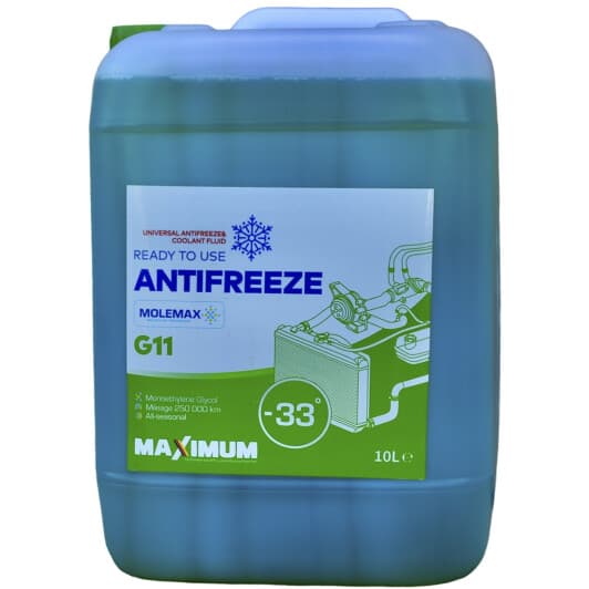 Maximum Anti-Freeze G11 зеленый -33 °C, 10 л (00154015) готовый антифриз