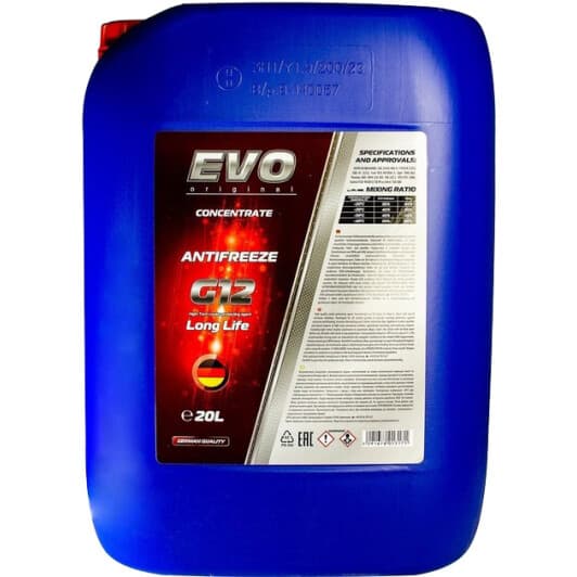 EVO G12 червоний 20 л (G12RED20L) концентрат антифризу