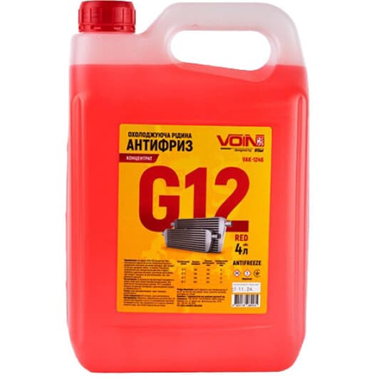 Voin G12 червоний 4 л (VAK-1246) концентрат антифризу
