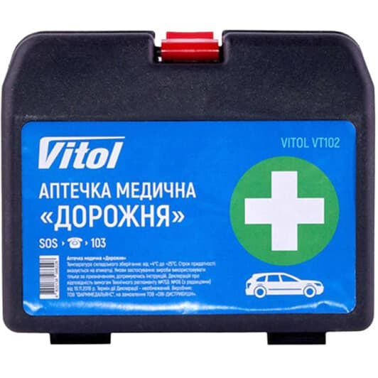 Аптечка автомобильная Vitol Дорожная жесткий VT102