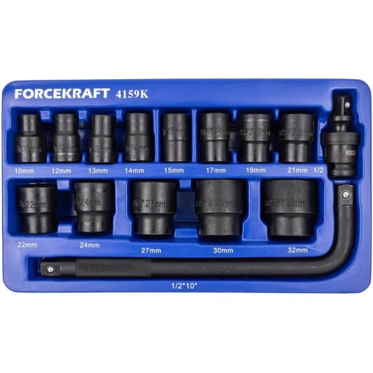 Набор торцевых головок Forcekraft FK-4159K 1/2" (15 пр.)