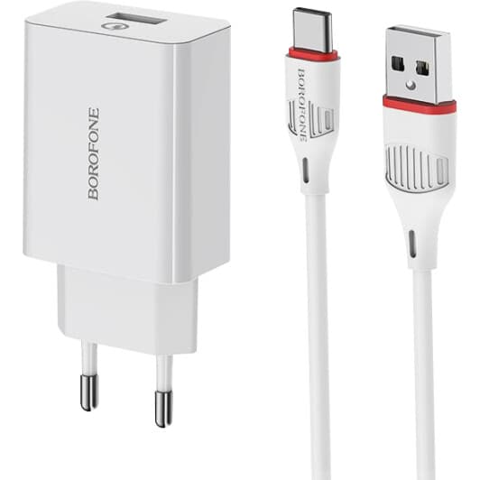 Мережевий зарядний пристрій Borofone BA21A Long BA21ACW 18 Вт